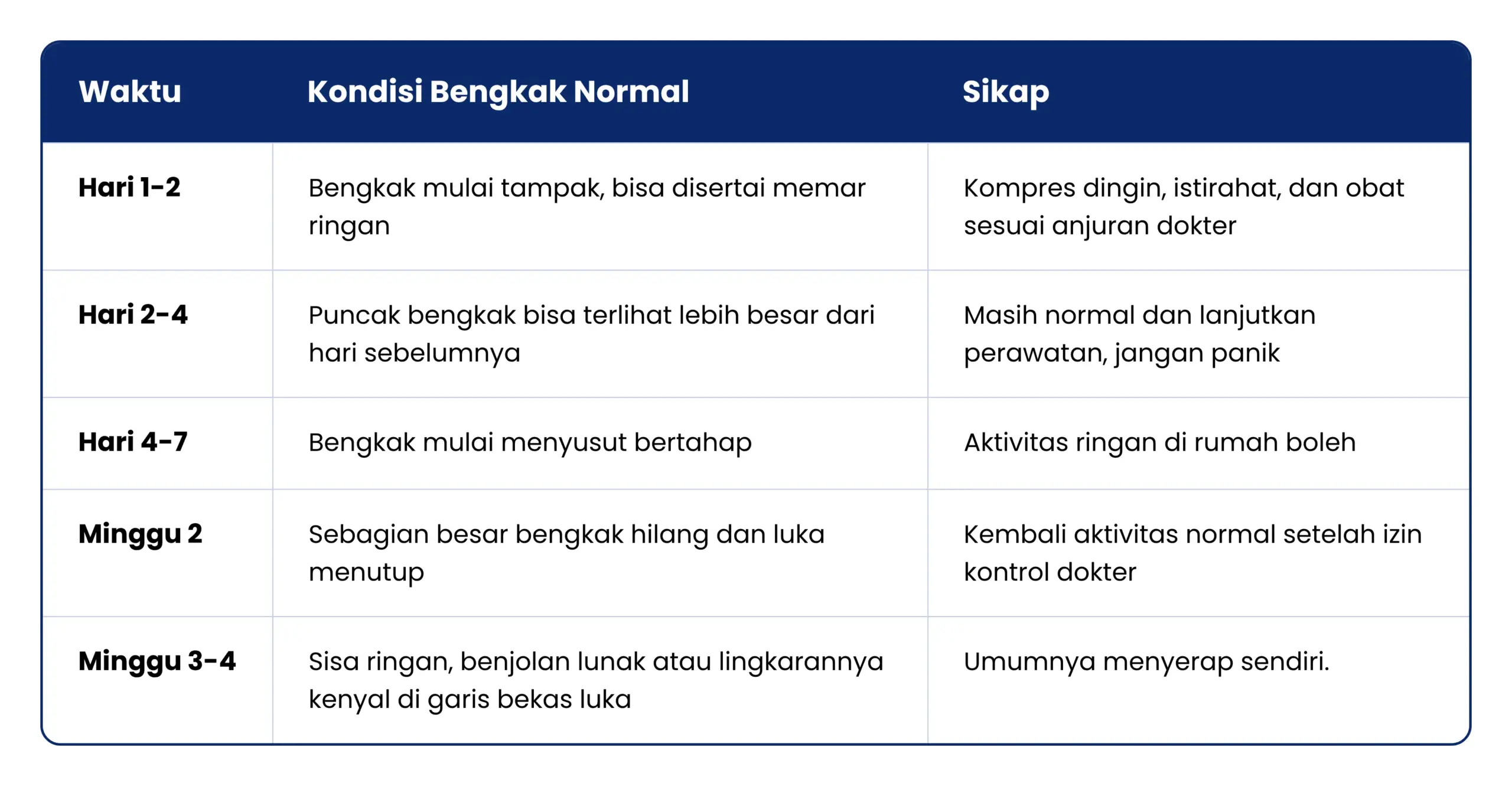 Timeline Bengkak Pasca Sunat